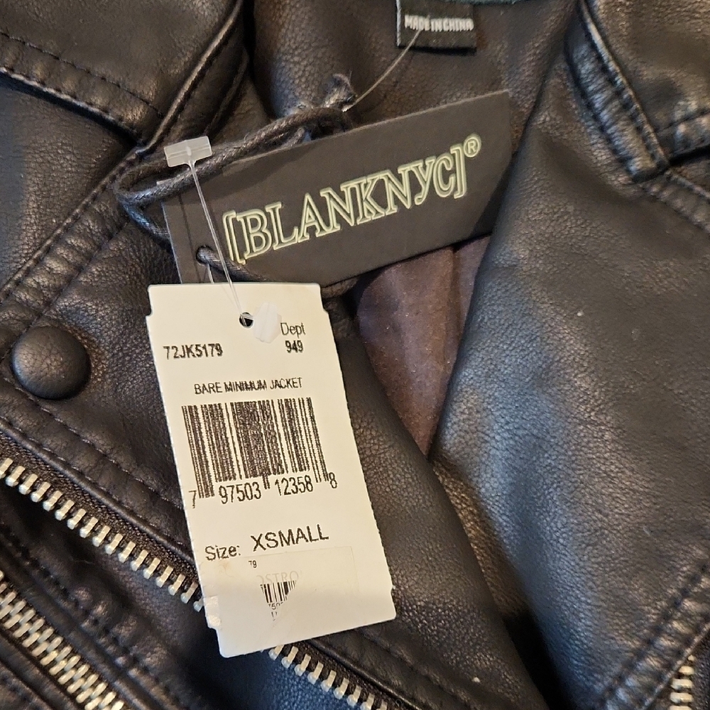 Blank NYC Black Leather Jacket Nwt - Picture 3 of 5
